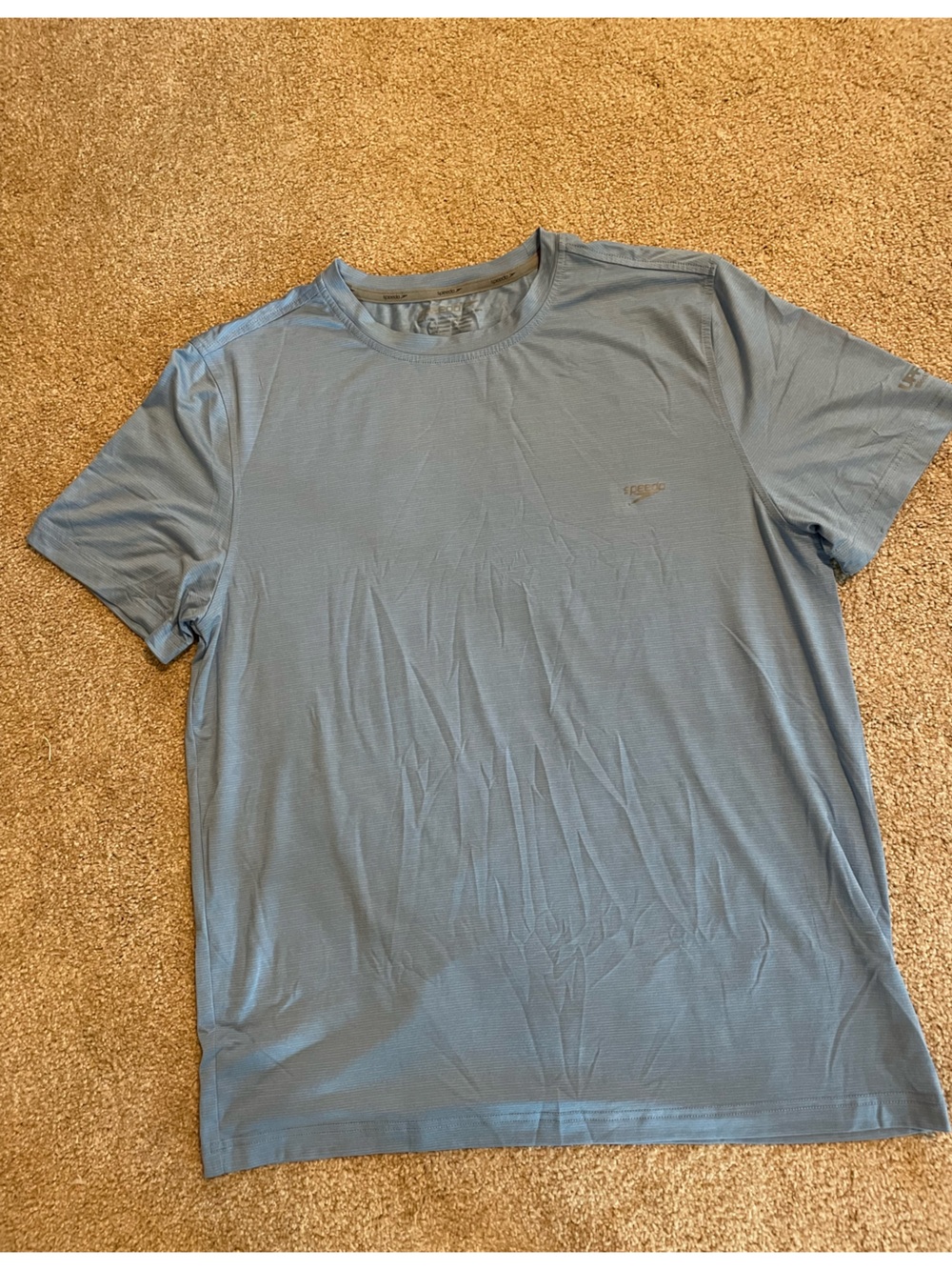 Speedo Men's Large Lightweight Crew Neck T-Shirt - Blue